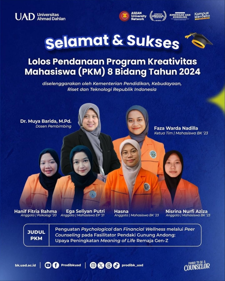 TIM PRODI BK UAD LOLOS PENDANAAN PKM 8 BIDANG TAHUN 2024 - Prodi ...
